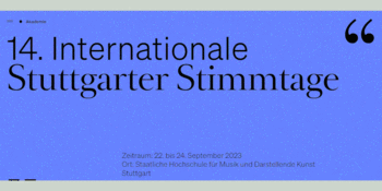14. Internationale Stuttgarter Stimmtage 22. bis 24. September 2023