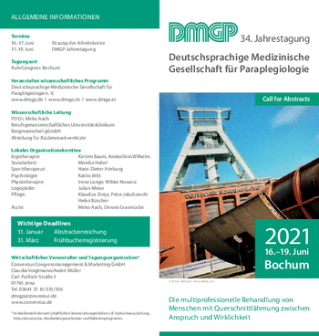 34. Jahrestagung der DMGP e.V. vom 16. bis 19. Juni 2021 in Bochum