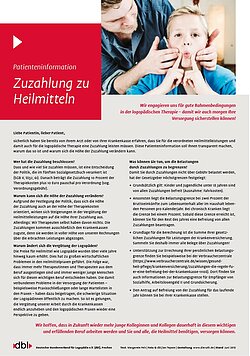 Plakat / Informationsblatt ''Zuzahlung zu Heilmitteln''